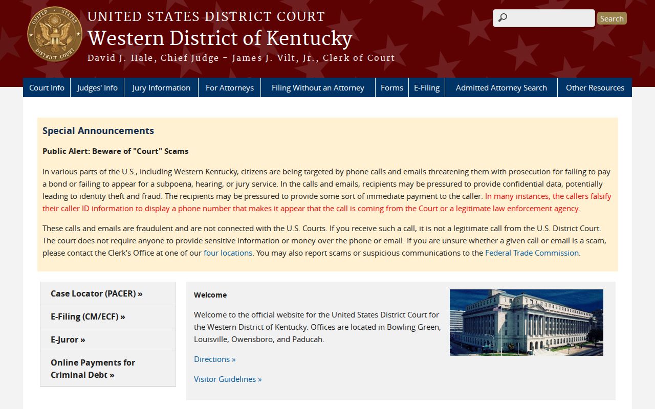 Western District of Kentucky federal court for Dycusburg cases