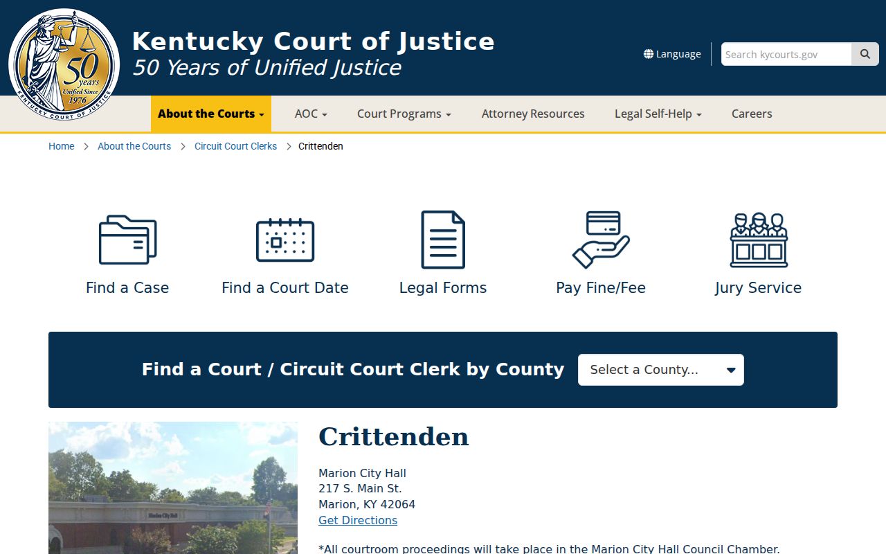Crittenden County criminal court record locations and contacts