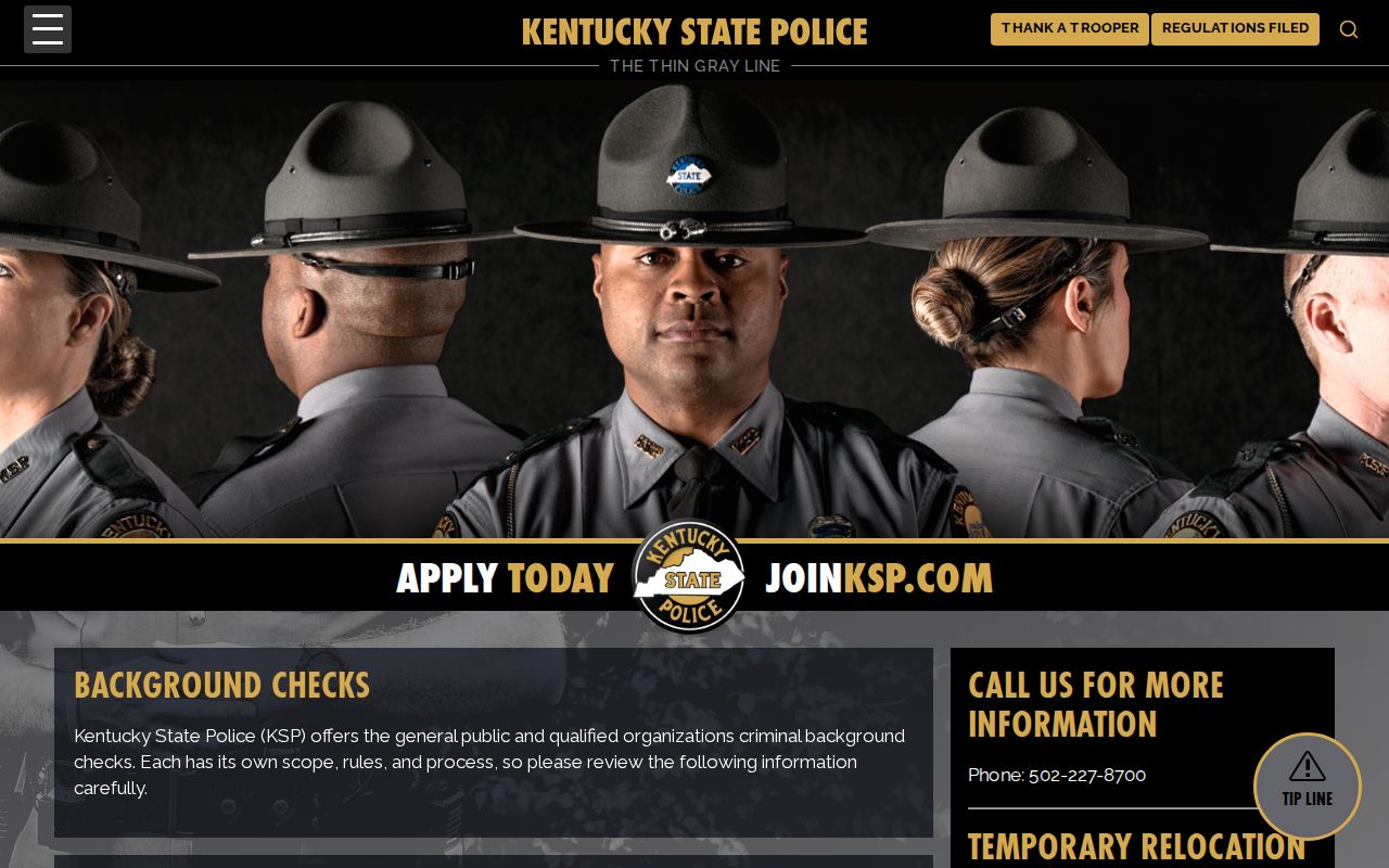 Kentucky State Police background checks for Crittenden County criminal history