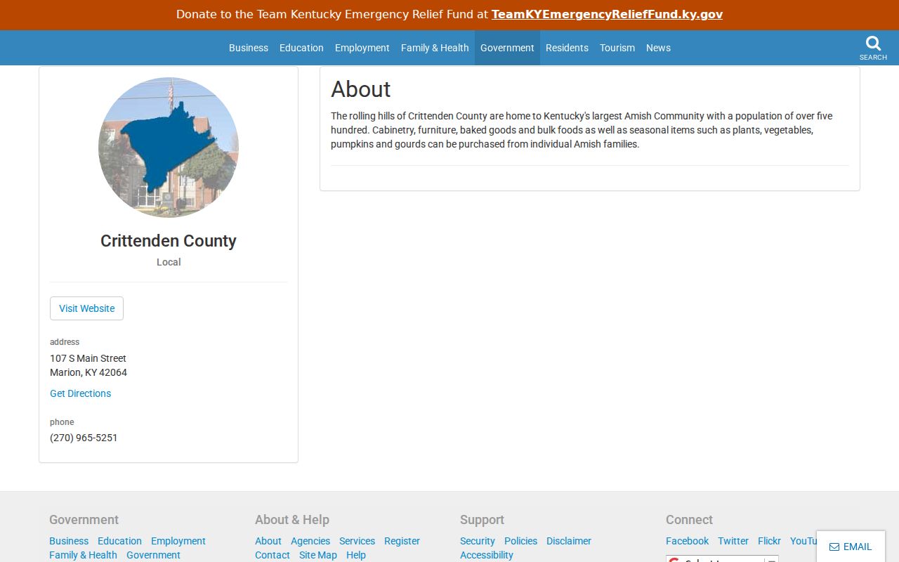 Commonwealth profile for Crittenden County criminal record locations