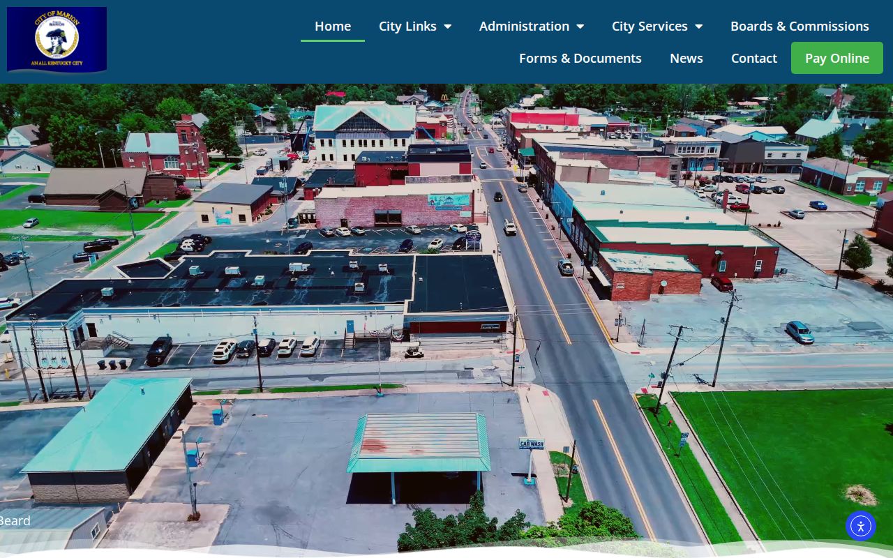 Official Marion Kentucky city government page for local criminal record contacts